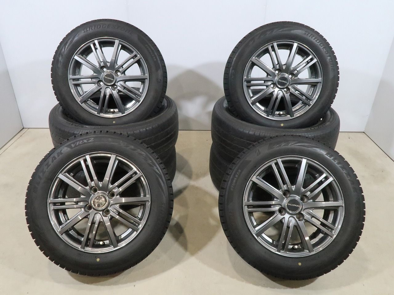 タンク ルーミー パッソ トール 等 4本 社外 14インチ 5.5J +39 4H PCD100 スタッドレス ブリヂストン ブリザック VRX2 2024年 165/65R14