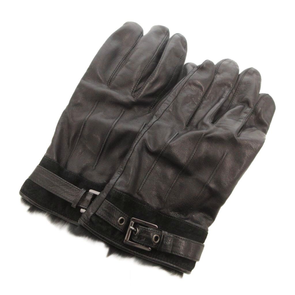 ジバンシィ GIVENCHY 手袋 レザーグローブ ロゴ 黒 ブラック /FF