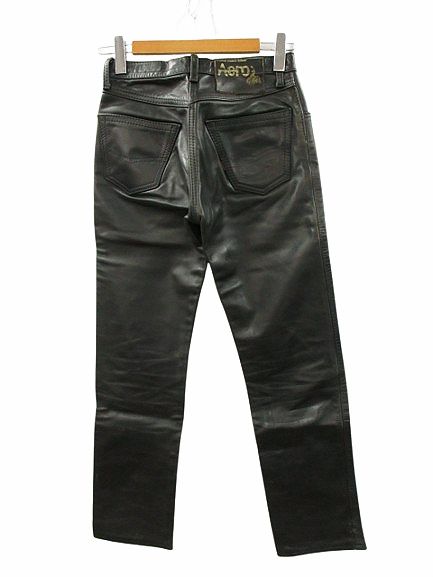 エアロレザー AEROLEATHER レザーパンツ ストレート 牛革 ブラック 黒