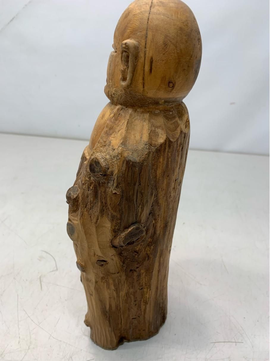 貴重 達磨大師 だるま 木彫り 一刀彫 置物 アンティークインテリア