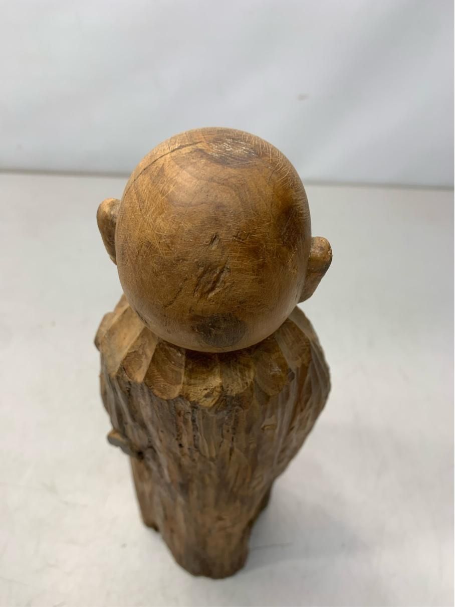貴重 達磨大師 だるま 木彫り 一刀彫 置物 アンティークインテリア
