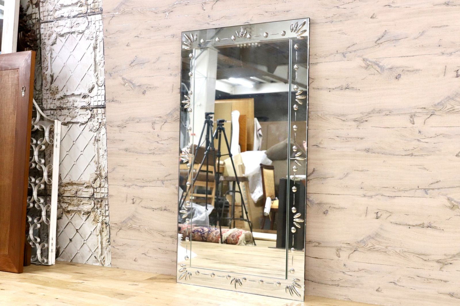 GMIK276○イタリアモダン ベネチアンミラー Venetian Mirror 店舗什器