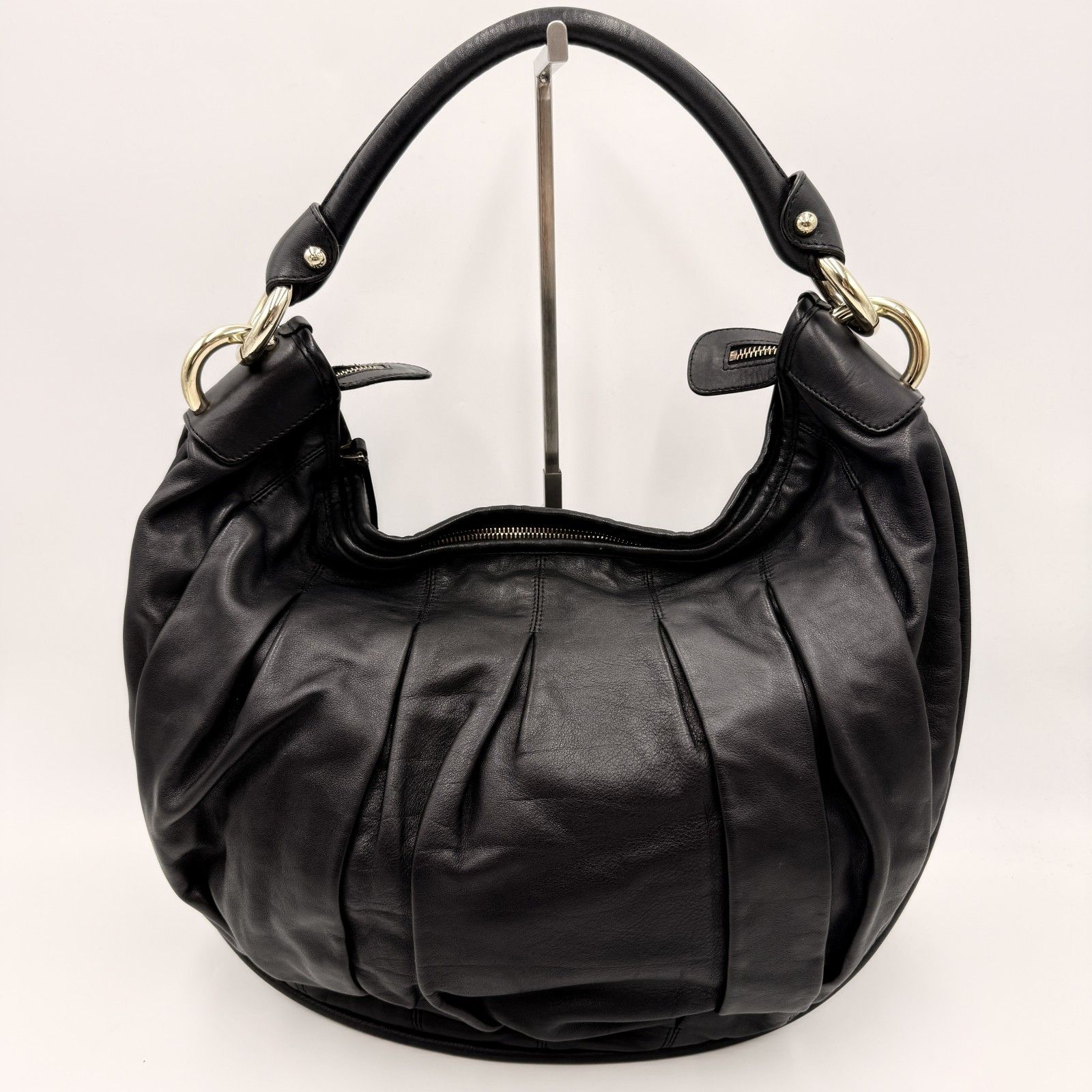 BALLY（バリー）GG-HF レザー ワンショルダーバッグ ブラック ゴールド 