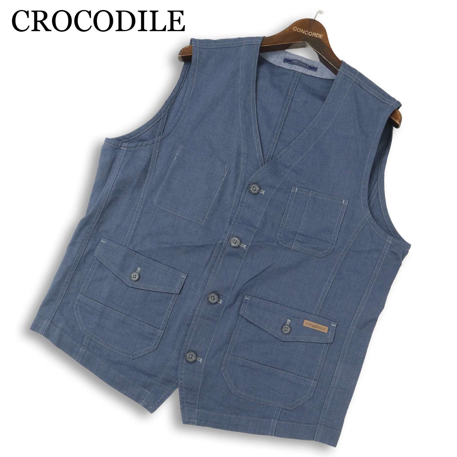 CROCODILE クロコダイル 通年☆ ユーティリティー ワーク ベスト ジレ 