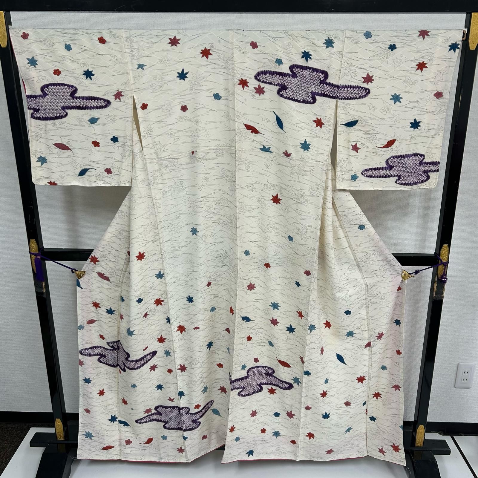 小紋 裄67.5 正絹 素敵な染め 袷 着物 MK-3880 - メルカリ