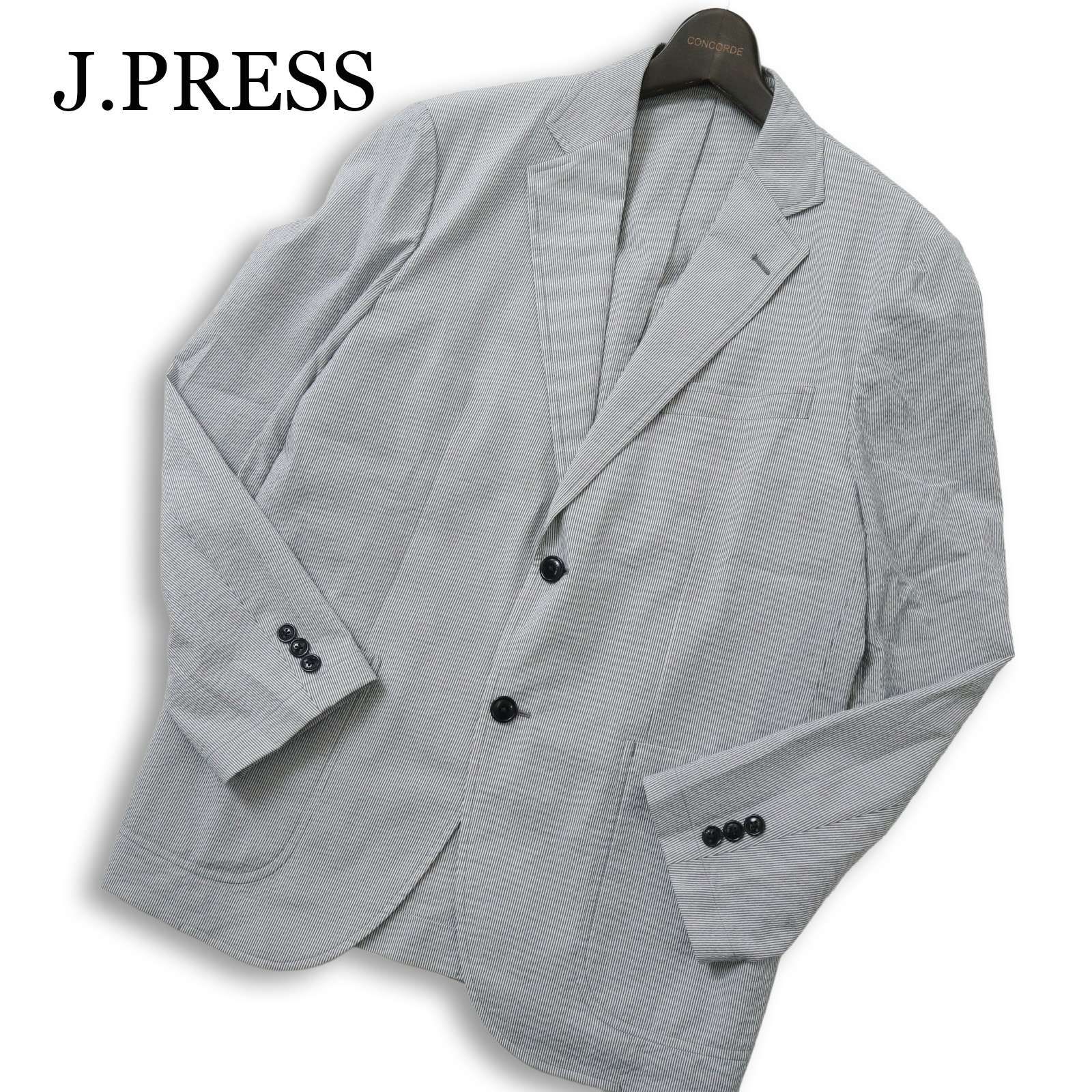 J.PRESS ジェイプレス 春夏 シアサッカー☆ 麻 リネン混 ストライプ 