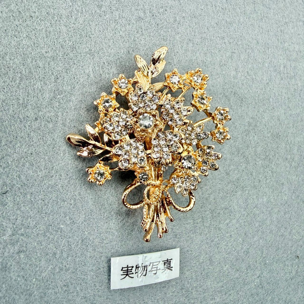 ブーケ ブローチ レディース 花束 フラワー ゴールド 豪華 ライン