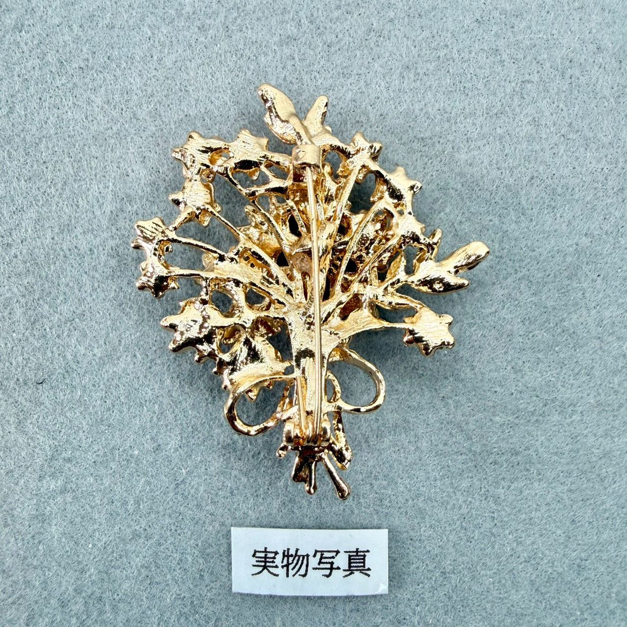 ブーケ ブローチ レディース 花束 フラワー ゴールド 豪華 ライン