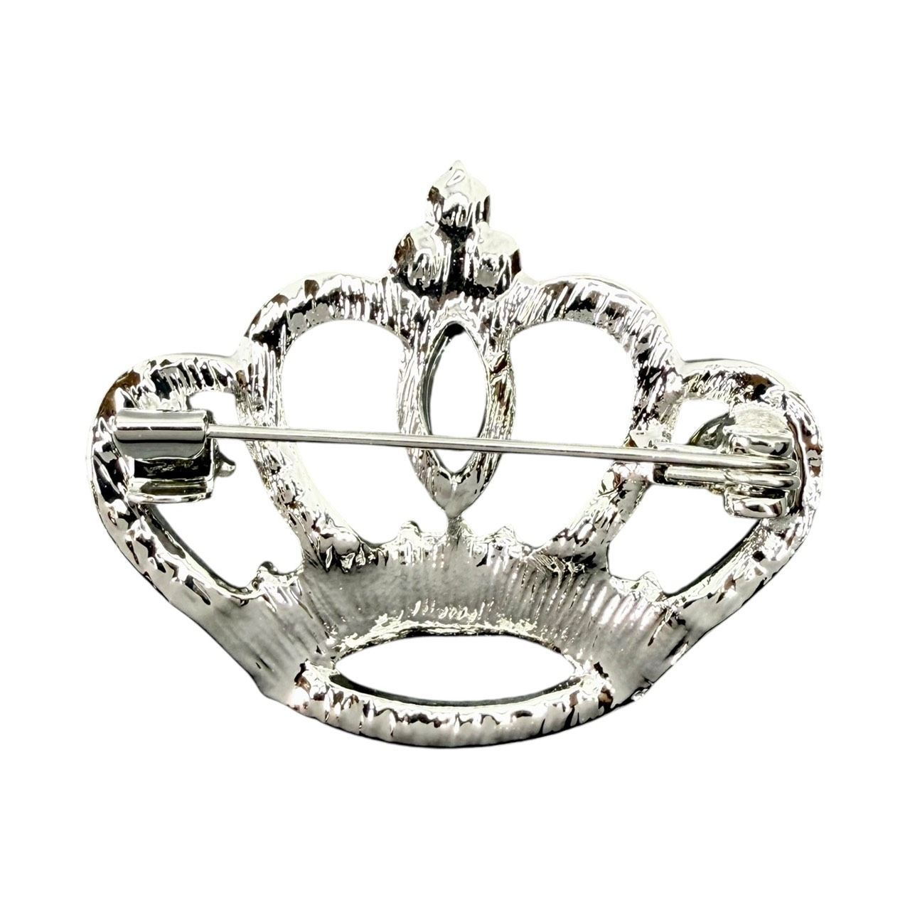 クラウン ブローチ 王冠 シルバー レディース ラインストーン ティアラ