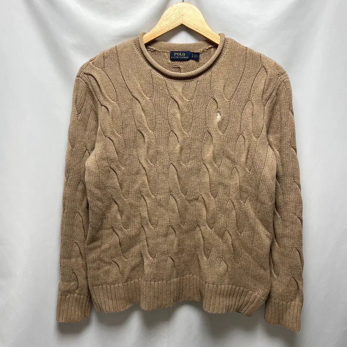 正規品/S ポロ ラルフローレン ベージュ ケーブル ケーブル編み ニット 