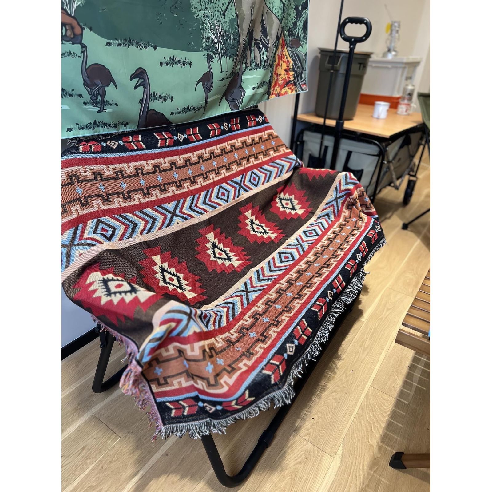 黑?_90X180cm Peel Forest 【アウトドアに最適】ネイティブアメリカン