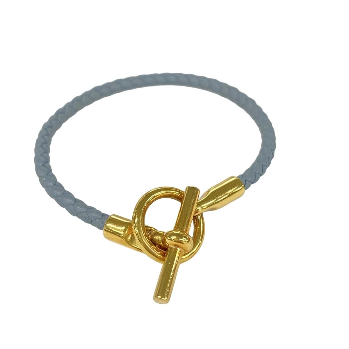 HERMES(エルメス) ブレスレット グレナン レザー ライトブルー 