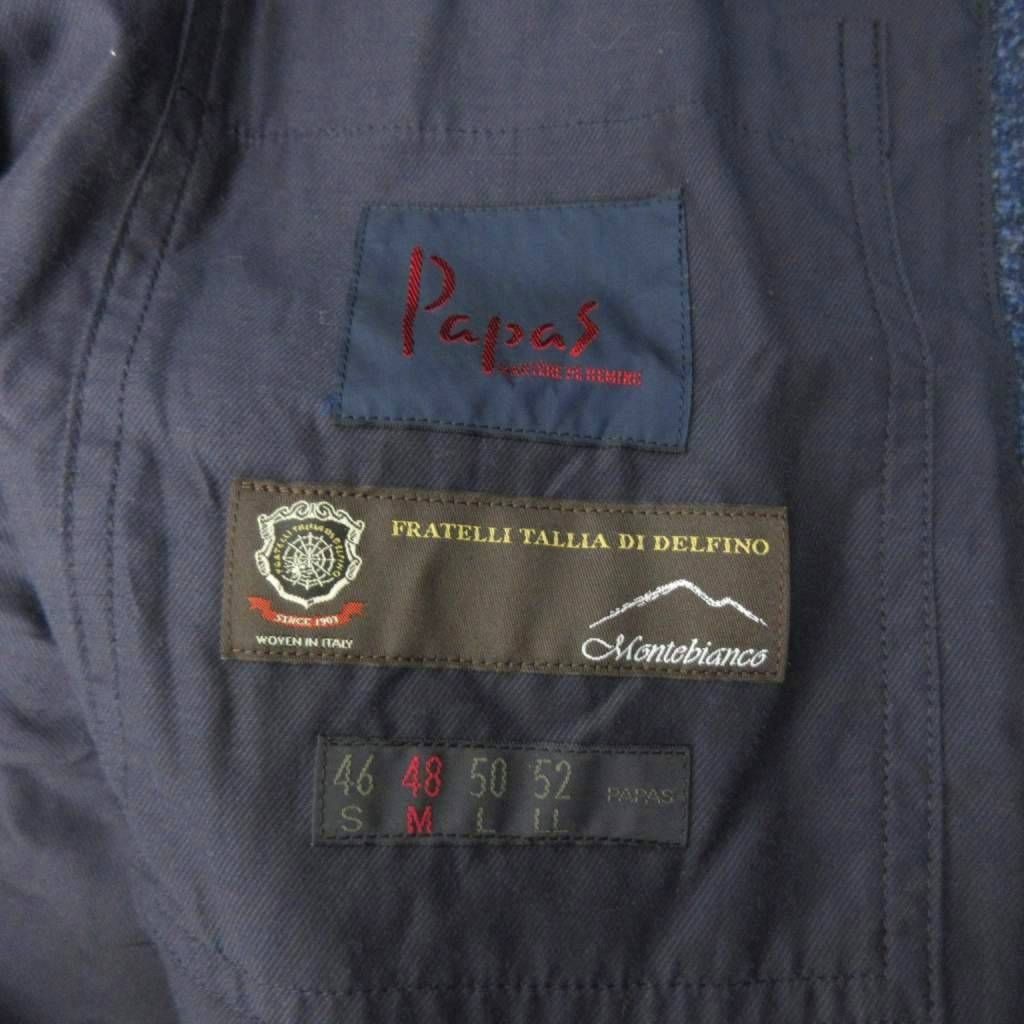 パパス Papas 美品 イタリア生地 ジャケット ブルゾン ウール シルク