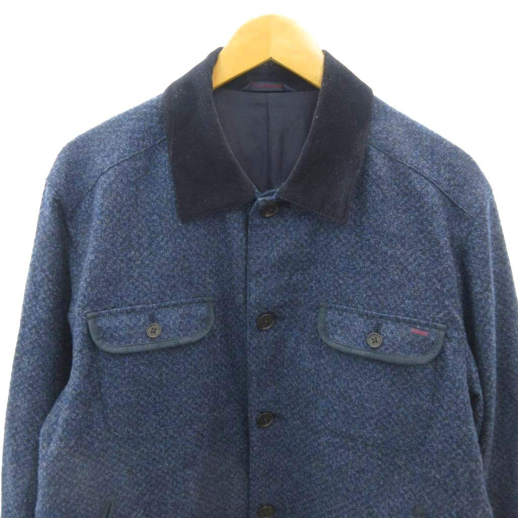 パパス Papas 美品 イタリア生地 ジャケット ブルゾン ウール シルク