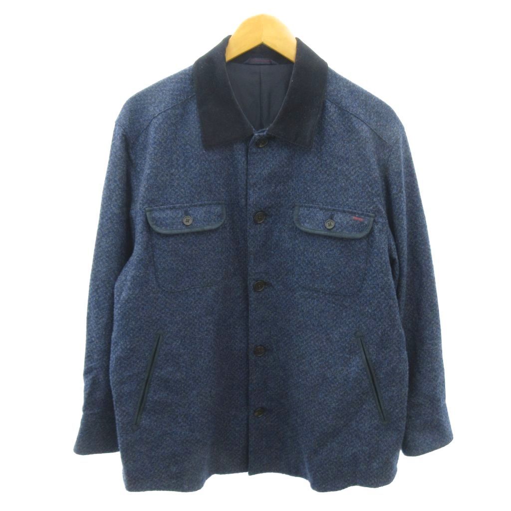 パパス Papas 美品 イタリア生地 ジャケット ブルゾン ウール シルク