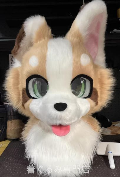 着ぐるみヘッド 犬 茶色 全頭ヘッド ケモノ ファースーツ ぬいぐるみ コスプレ コスチューム kigurumi 一点物 A97
