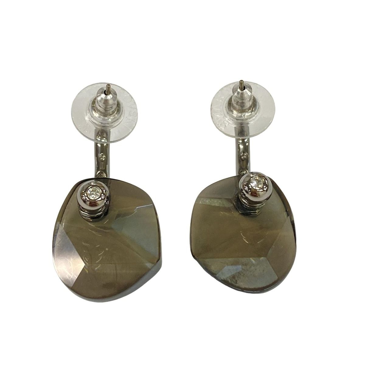 SWAROVSKI SWAROVSKI(スワロフスキー) ピアス美品 - ライトグレー 