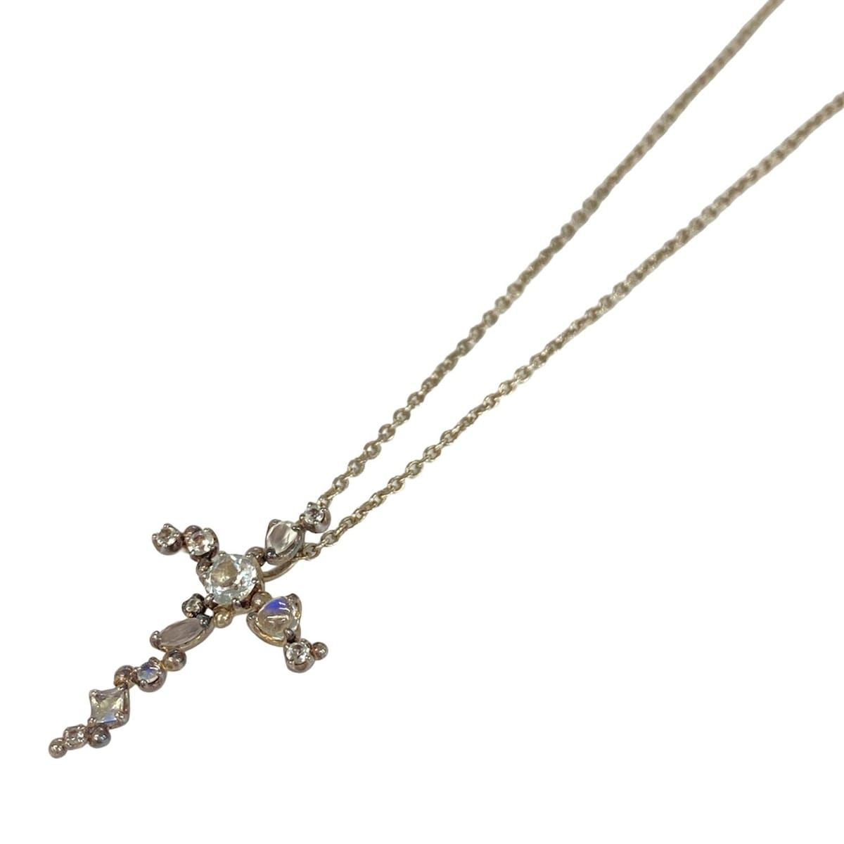 IMPRESSE(インプレッセ) ネックレス美品 - シルバー×クリア クロス 