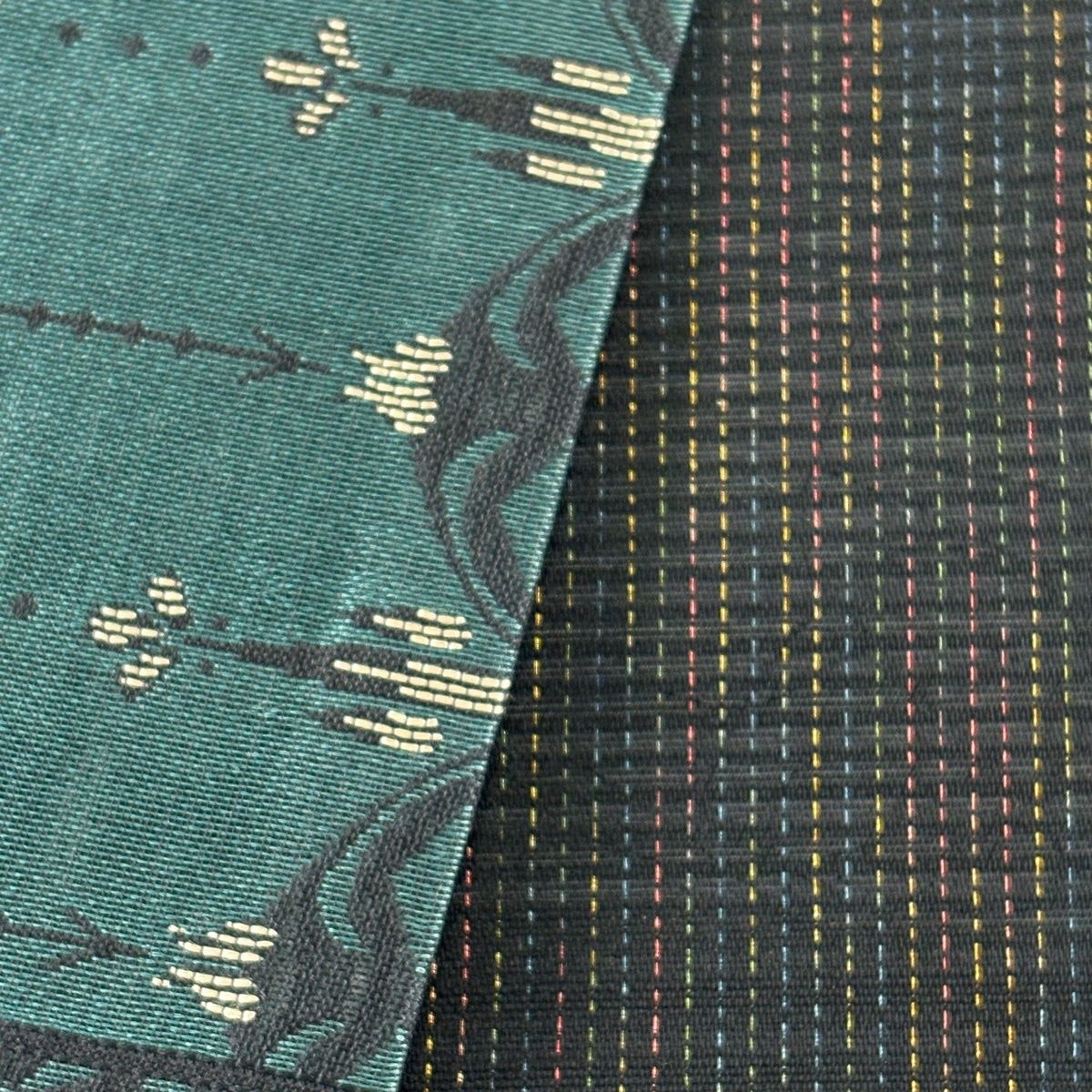 美品】 袋帯 秀品 草花 幾何学模様 深緑 六通 正絹 【中古】 - メルカリ