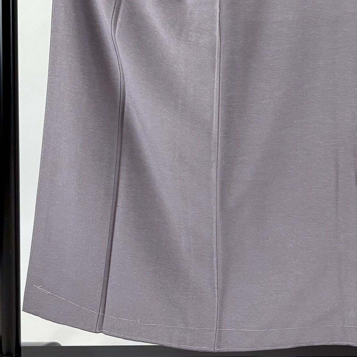 色無地 身丈154cm 裄丈63cm S 袷 百貫達雄 落款 灰紫 正絹 秀品 一つ紋