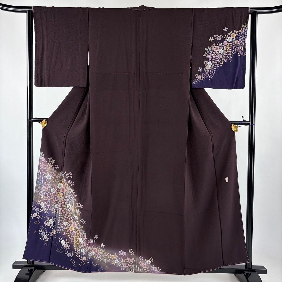 付下げ 身丈157cm 裄丈62.5cm S 袷 翠山工房 やまと 落款 草花 金彩