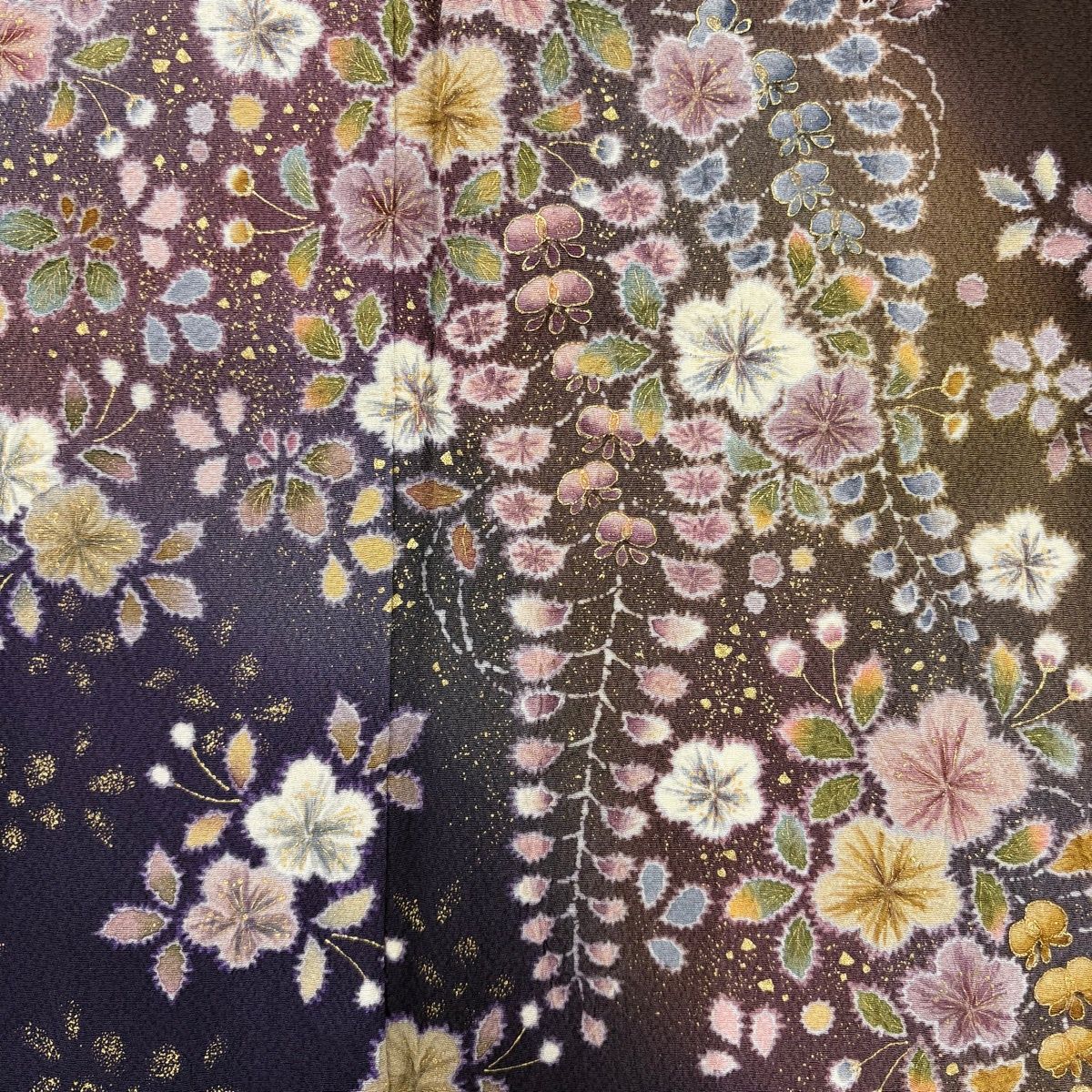 付下げ 身丈157cm 裄丈62.5cm S 袷 翠山工房 やまと 落款 草花 金彩