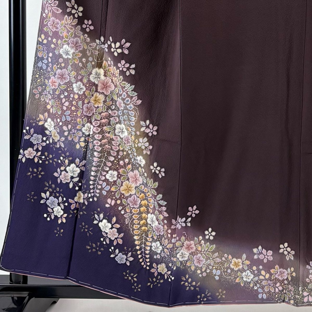 付下げ 身丈157cm 裄丈62.5cm S 袷 翠山工房 やまと 落款 草花 金彩