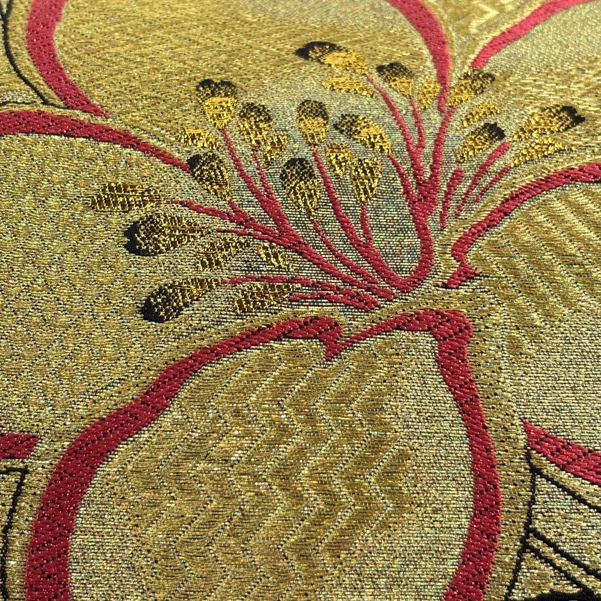 袋帯 秀品 花柄 金糸 箔 金色 六通 正絹 【中古】 - メルカリ
