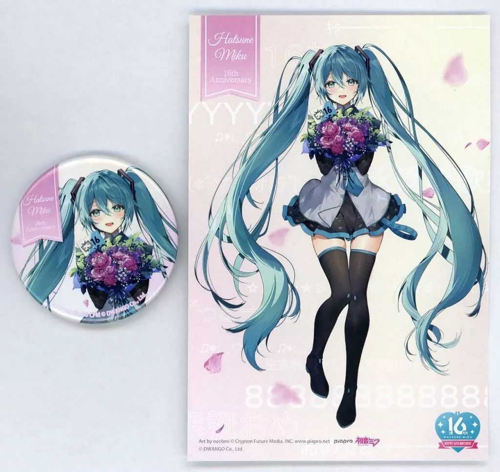 中古】グッズセット 初音ミク 缶バッジ＆ポストカードセット