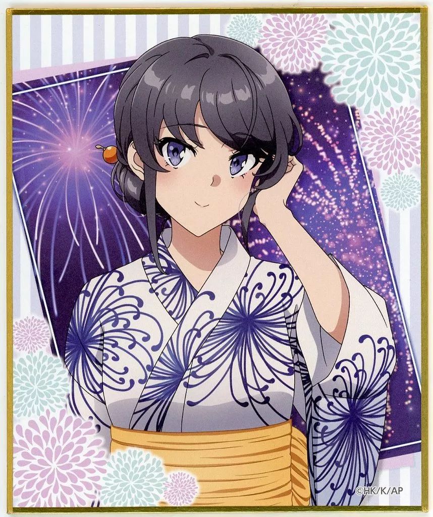 中古】紙製品 桜島麻衣 お祭り ミニ色紙 「くじ引き堂 青春ブタ野郎は