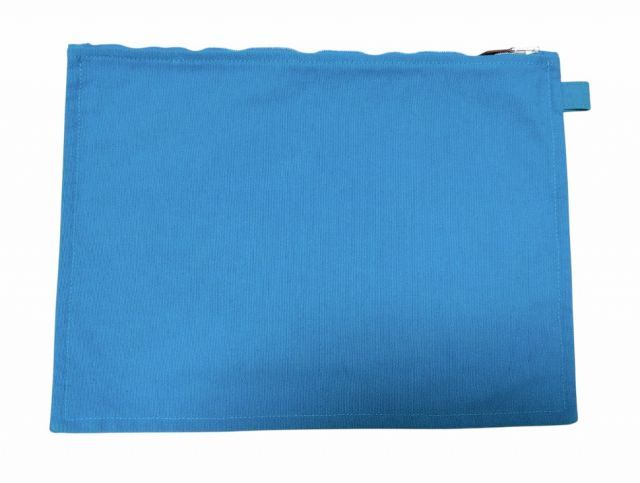 新品同様 エルメス ボラボラポーチ Lサイズ ブルー 青 ターコイズ