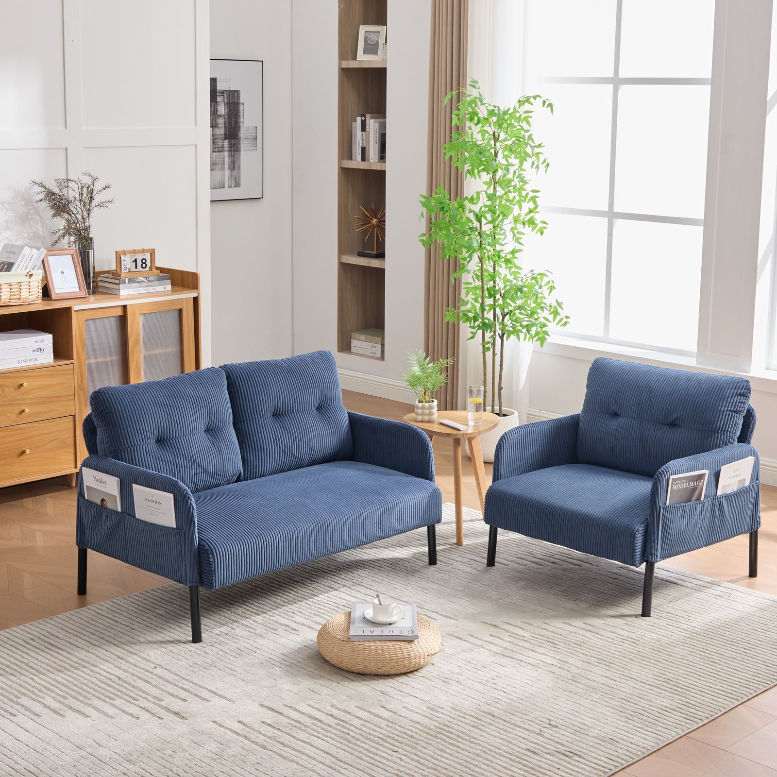  03|15再入荷予定 2人掛け ソファー コーデュロイ ソファ コンパクト 幅110cm 奥行52cm 肘付き 鉄製フレーム 2人用 独立型Sバネ 耐久性 サイドポケット付き おしゃれ レトロ モダン 一人暮らし ワンルーム 組み立て簡単 幅220cmソファ 2人掛け 3人掛けソファ ソファ ソファベッド