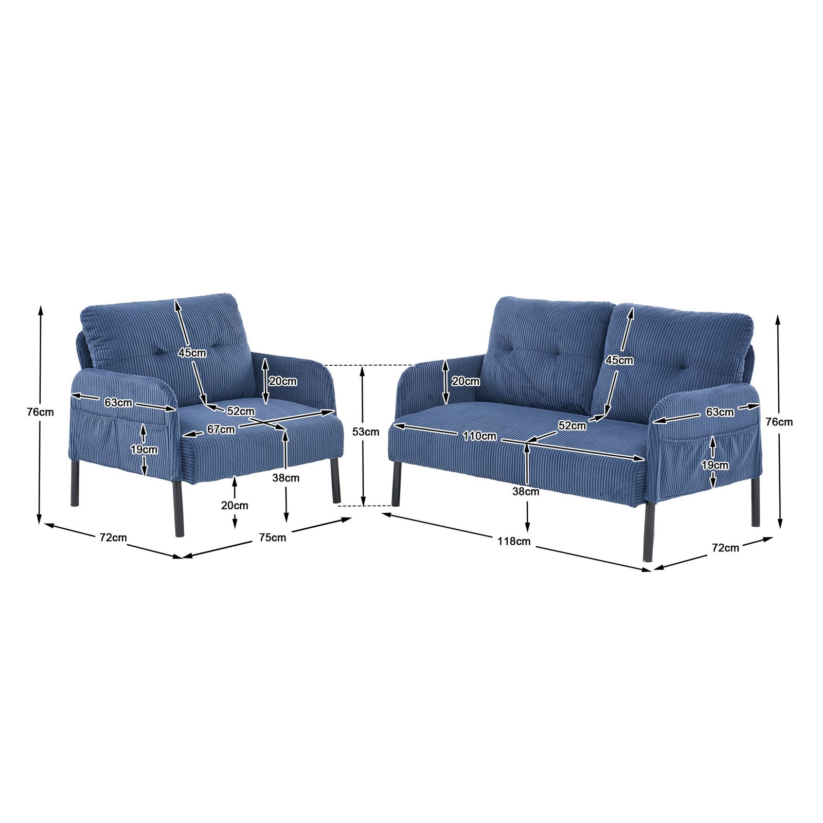 奥行52cm 肘付き