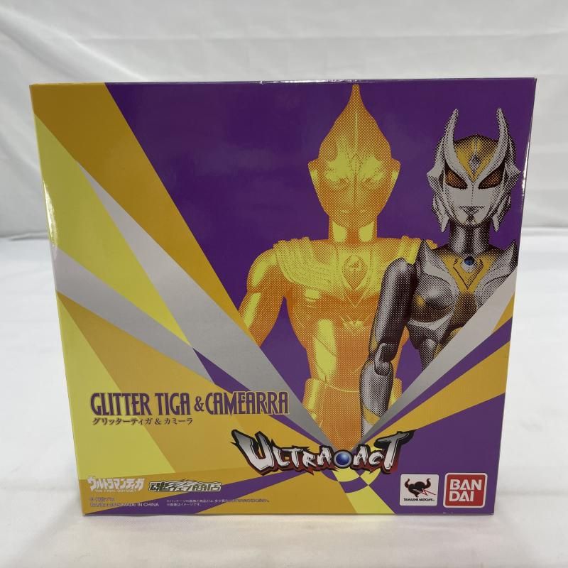 中古】未開封)BANDAI ULTRA-ACT グリッターティガ＆カミーラセット