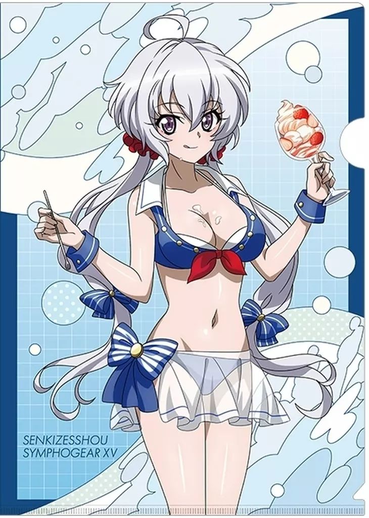 中古】クリアファイル 雪音クリス(マリンセーラー水着) 描き下ろしA4