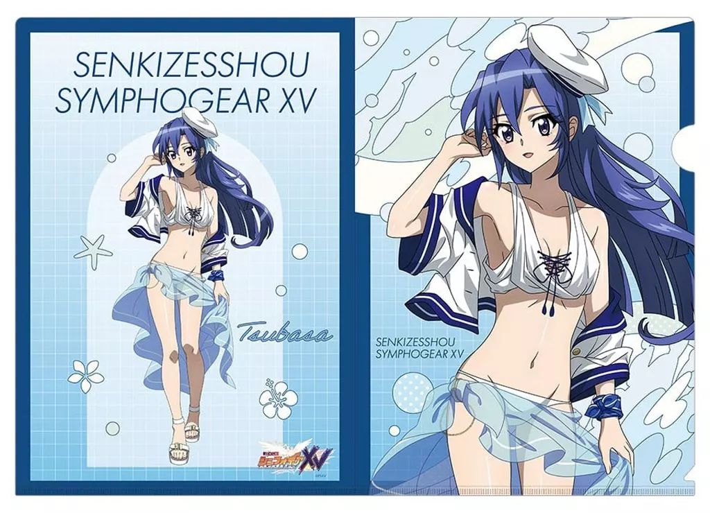 中古】クリアファイル 風鳴翼(マリンセーラー水着) 描き下ろしA4クリア