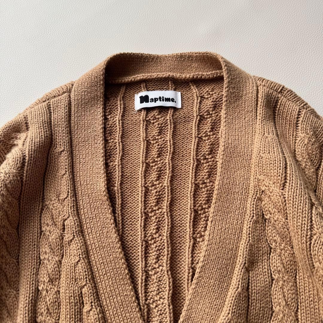 Naptime ナップタイム ケーブルニットカーディガン 22FW ベージュ F