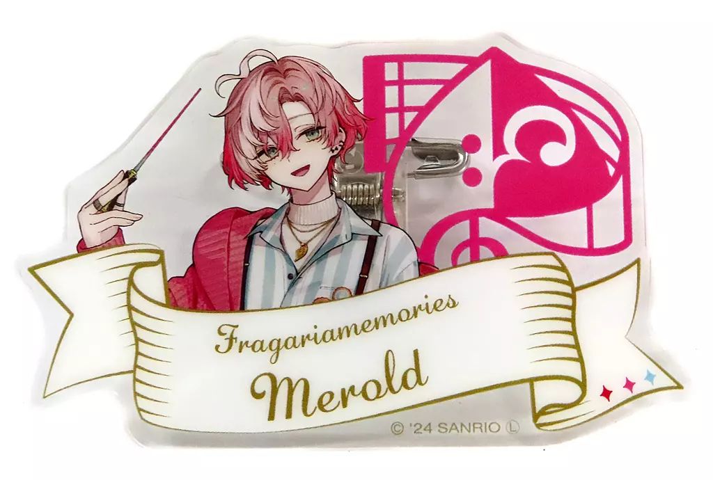 中古】バッジ・ビンズ メロルド アクリルネームバッジ～レッドブーケ