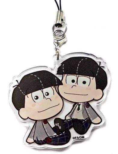 中古】キーホルダー・マスコット(キャラクター) おそ松＆一松(制服