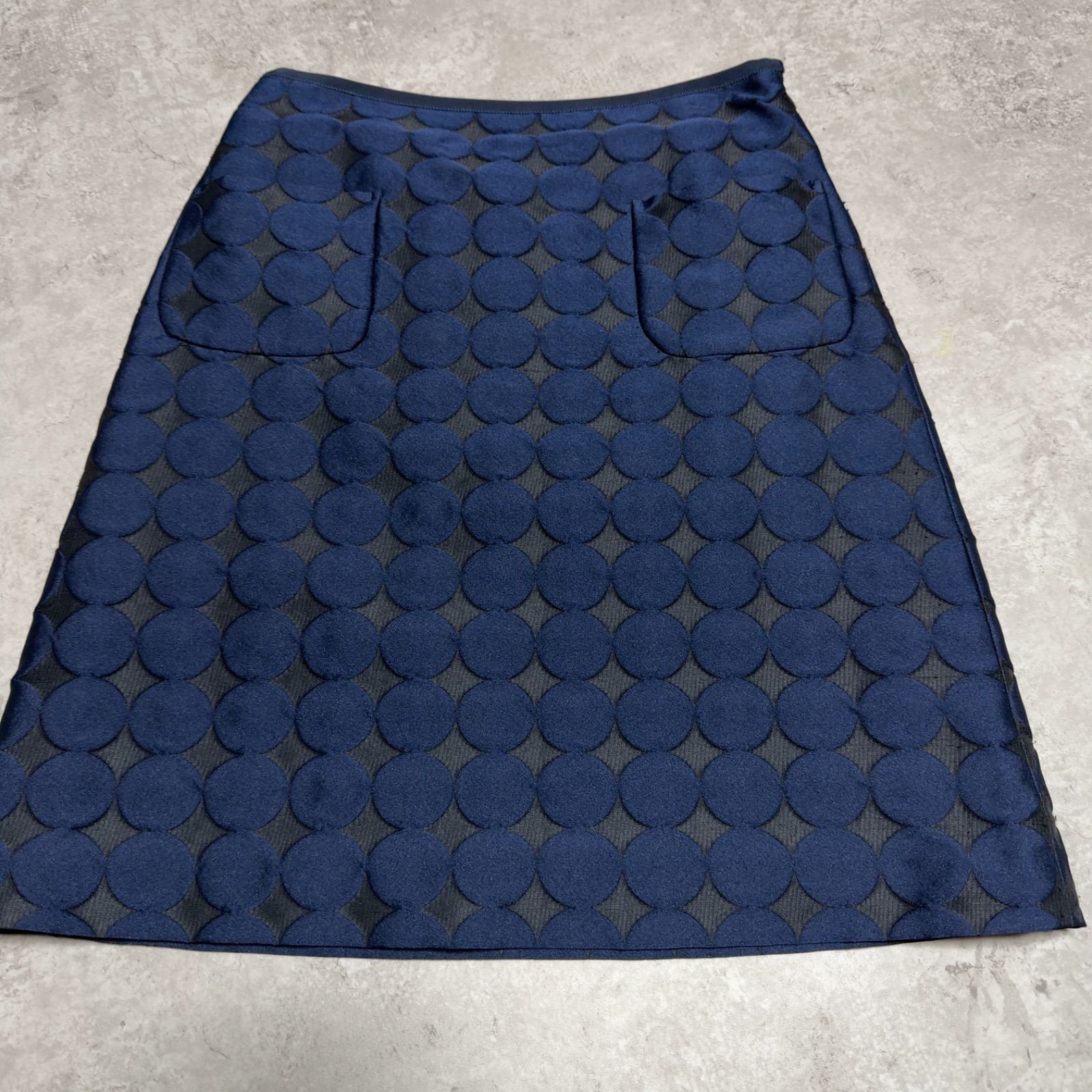 49AV. JUNKO SHIMADA ドット柄スカート 38 膝丈 台形 レディース 日本