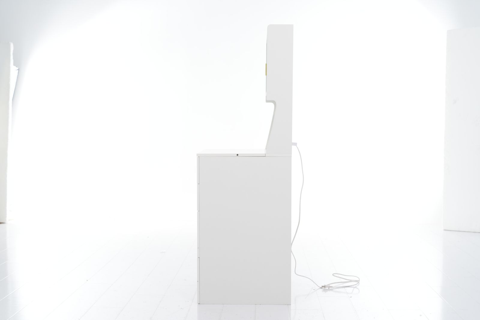 ドレッサー 2WAY天板 無段階調節LED女優ミラー 3色切替 ガラス扉