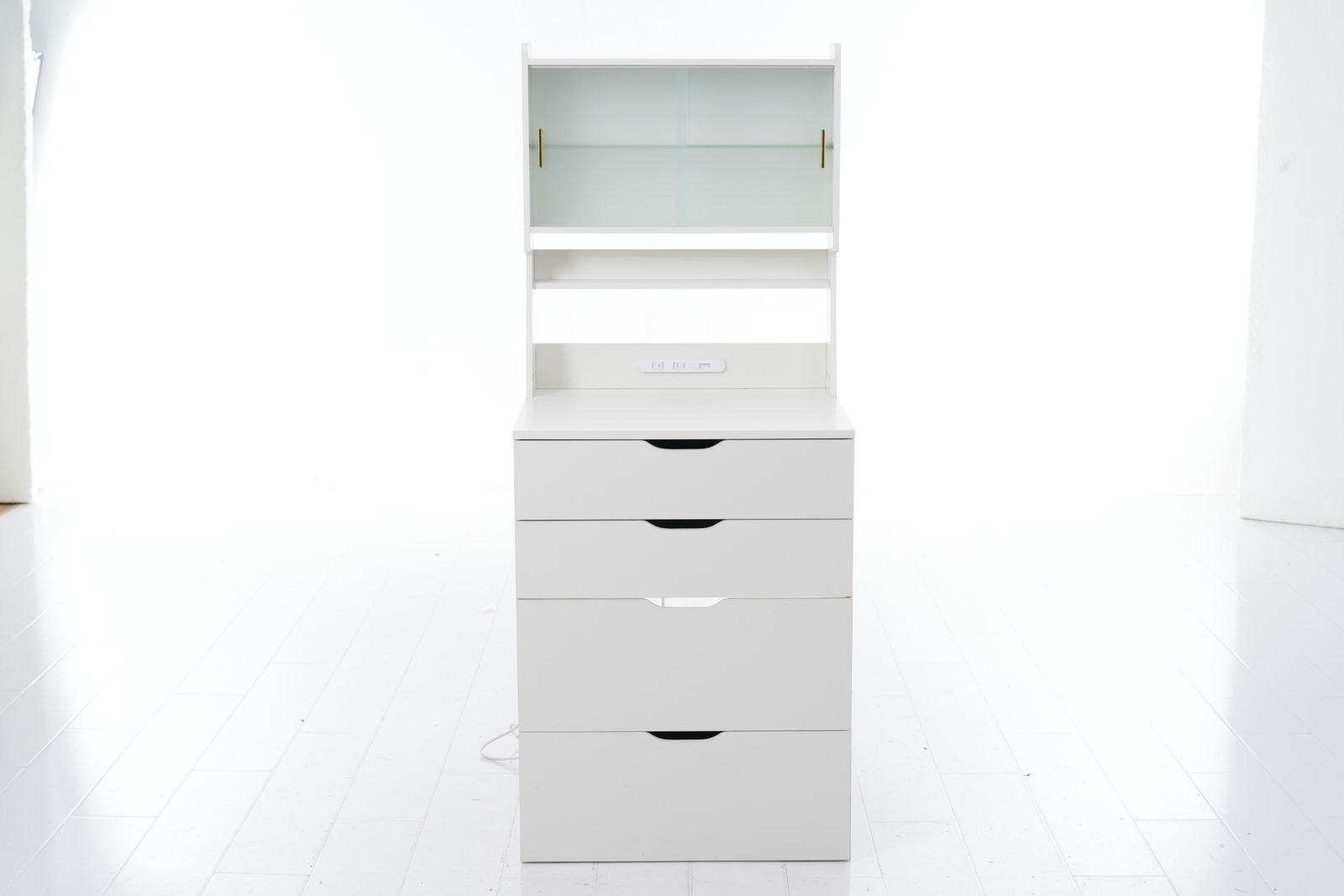 ドレッサー 2WAY天板 無段階調節LED女優ミラー 3色切替 ガラス扉