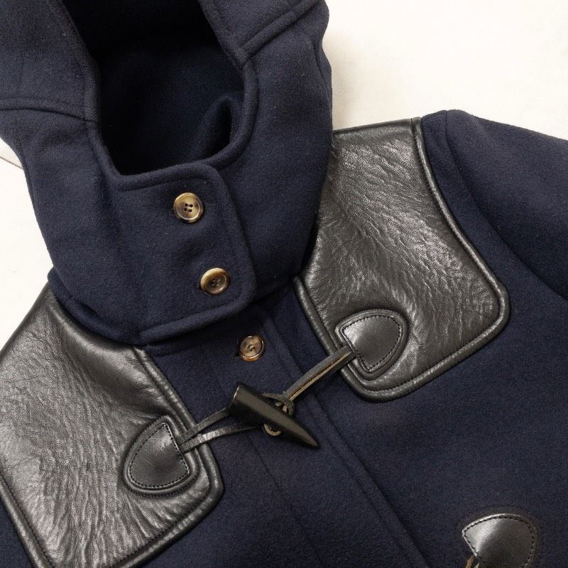 CELINE セリーヌ フィービー期 ダッフルコート ロング レザー ウール