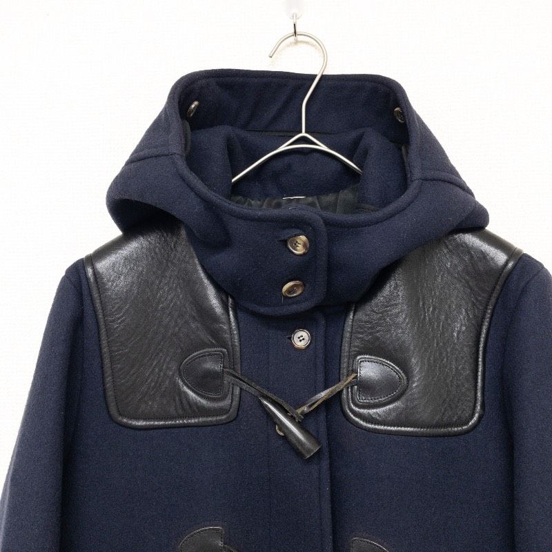 CELINE セリーヌ フィービー期 ダッフルコート ロング レザー ウール