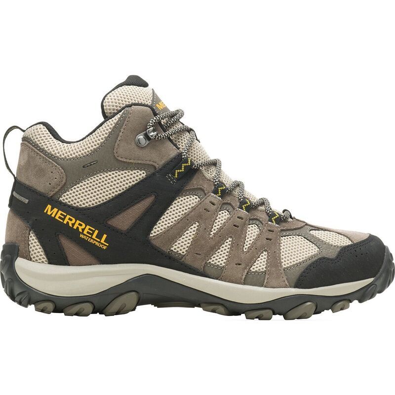 メレル メンズ シューズ スニーカー Merrell Accentor 3 Mid WP Hiking Shoe Mens BoulderOld Gold ゴールド