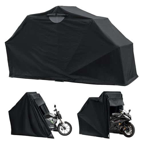 バイクガレージ 自転車テント サイクルハウス サイクルガレージ サイクルポート 屋外 バイク収納 ガレージテント バイクシェルター 屋根 高耐久鋼フレーム UV加工シート 遮熱 撥水加工 雨よけ 家庭 アウトドア 戸外用 ブラック m 52a64463