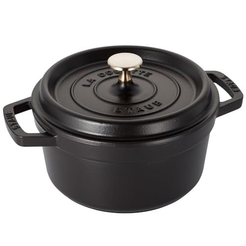 最大30日間お試し対象 staub ストウブ ピコ ココット ラウンド ブラック 20cm 両手 鋳物 ホーロー 鍋 IH対応 シリアルナンバー付き日本正規販売品 La Cocotte Round 40509-487 e6e21240