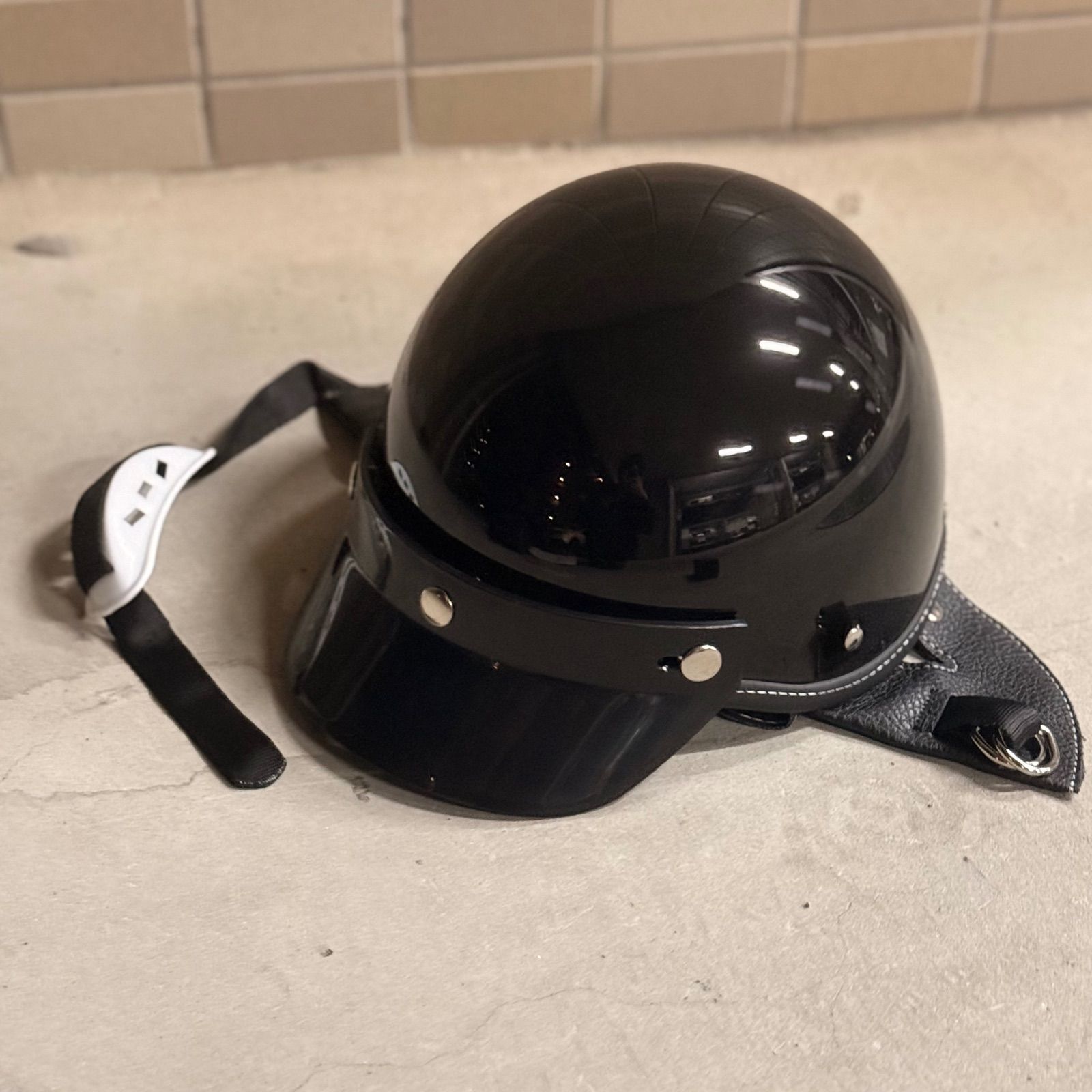 新品未使用】ショーティーレプリカ ブラック ハーフヘルメット ポリス