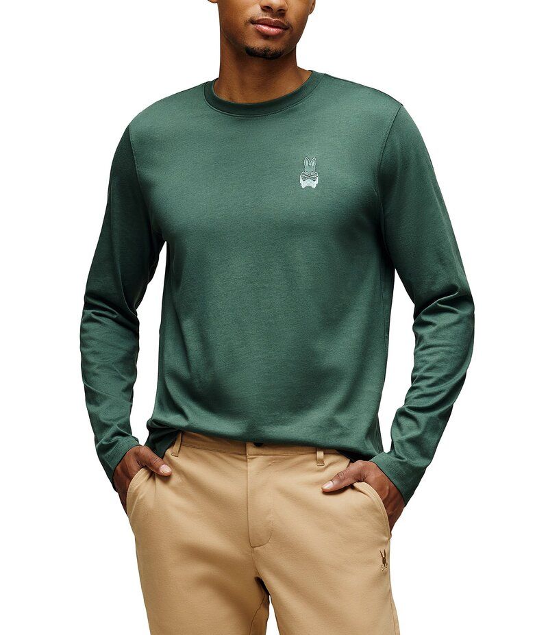 サイコバニー メンズ トップス シャツ Tシャツ グラフィック Psycho Bunny Johnny Long Sleeve Back Graphic TShirt Garden Top