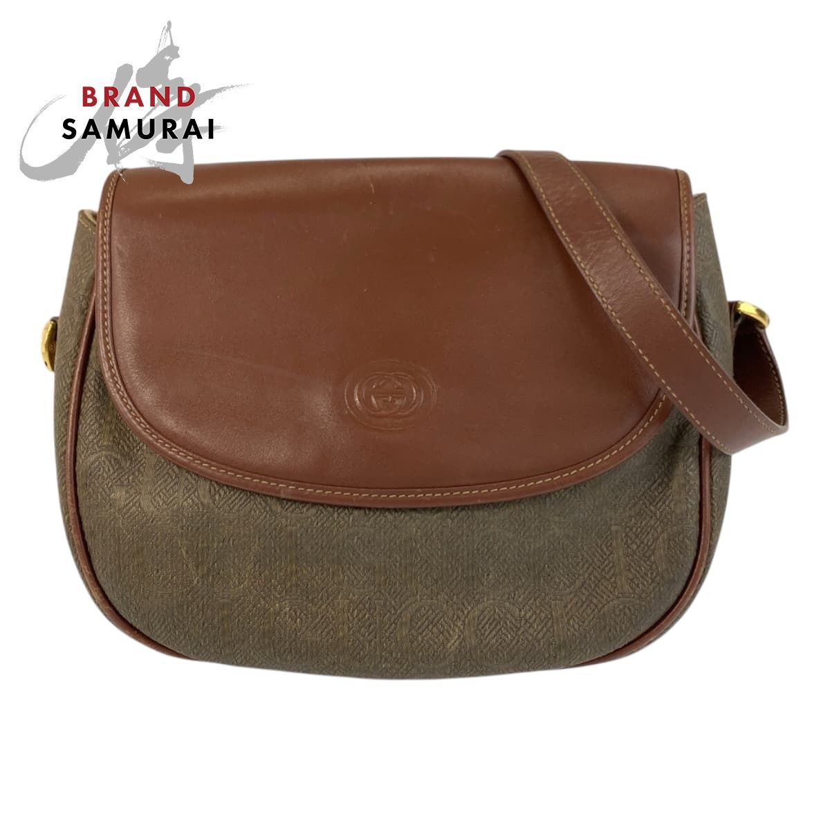 GUCCI グッチ ヴィンテージ オールドグッチ ブラウン ゴールド金具 001